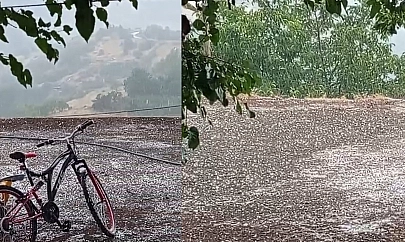 Karakoçan'da dolu yağışı