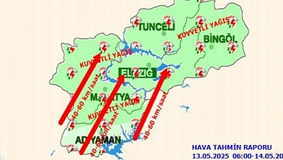 Elazığ'a meteorolojiden uyarı: kuvvetli yağış geliyor