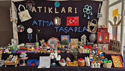 Elazığ'da ilkokul öğrencilerinden anlamlı sergi: Atıkları atma, tasarla!