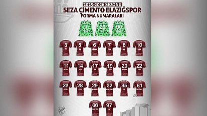 Elazığspor'da forma numaraları belli oldu