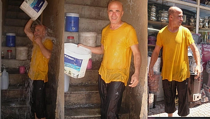 Hava sıcaklığının 40 dereceye yaklaştığı Elazığ'da vatandaşlar böyle serinledi