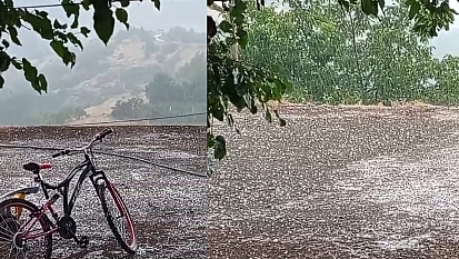Karakoçan'da dolu yağışı