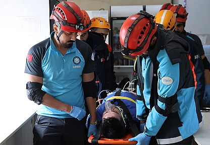 Elazığ'da deprem ve yangın tatbikatı gerçeği aratmadı