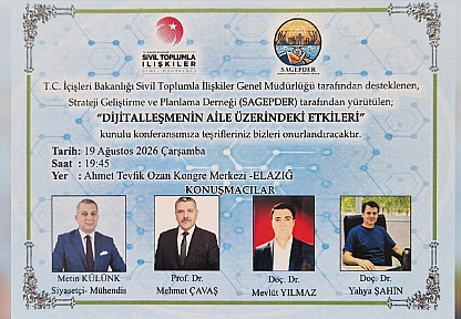 Elazığ'da 'Dijitalleşmenin Aile Üzerindeki Etkileri' konferansı düzenlenecek