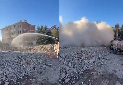 Elazığ'da korna sesi ile bina yıkıldı