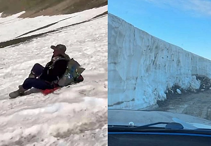 Elazığ'dan mantar toplamaya gitti, Temmuz'da karda kaydı