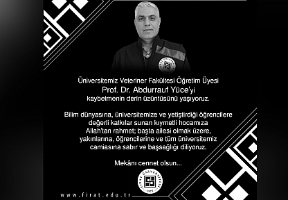 Fırat Üniversitesi'nden acı kayıp: Prof. Dr. Abdurrauf Yüce vefat etti