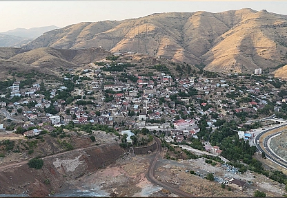 Maden ilçesinde eşsiz gün batımı