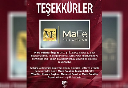 Mafe Polatlar İnşaat'tan Elazığspor'a Anlamlı Destek