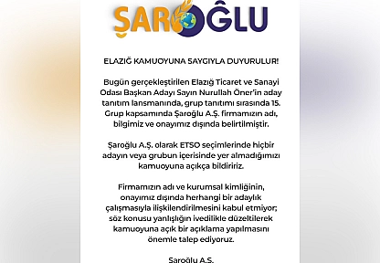 Şaroğlu A.Ş.'den liste tepkisi