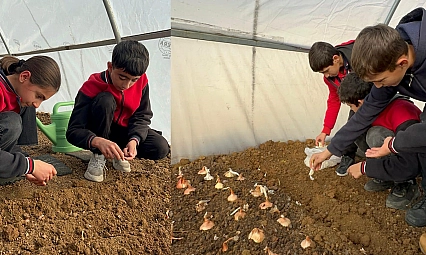 Arıcak'ta minik eller toprakla buluştu