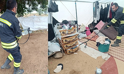 Bingöl'de çadıra giren yılan paniğe neden oldu