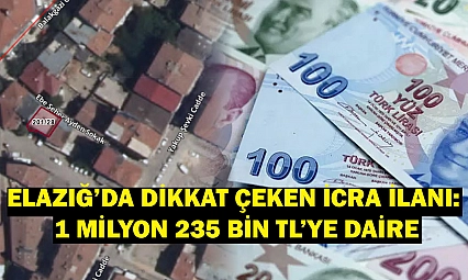 Elazığ'da ev arayanlar dikkat! İcradan uygun fiyata satışa çıkarıldı… 1 milyon 235 bin TL'ye satılacak