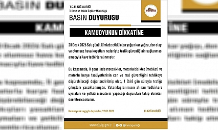 Elazığ'da yasaklar uzatıldı