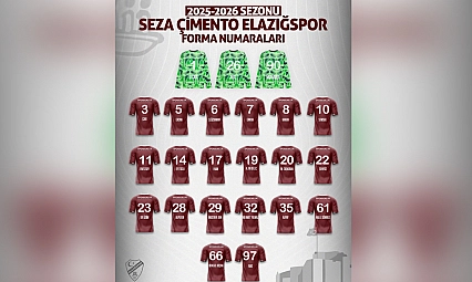 Elazığspor'da forma numaraları belli oldu
