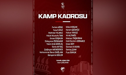 Elazığspor'un kamp kadrosu açıklandı