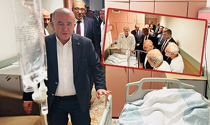 Gazeteci Koca'yı il protokolü hastanede ziyaret etti