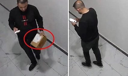 Kuryeden akılalmaz hareket: Skandal anlar kamerada
