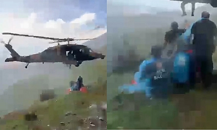 Malatya'da dağlık alanda kalp krizi geçiren vatandaş askeri helikopterle kurtarıldı