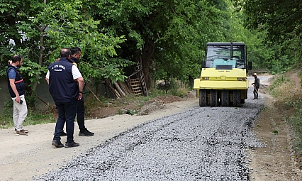 Palu'da güvenlik yolunda asfalt çalışmaları devam ediyor