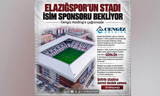 Elazığspor platformundan Cengiz Holding'e stadyum isim sponsorluğu çağrısı