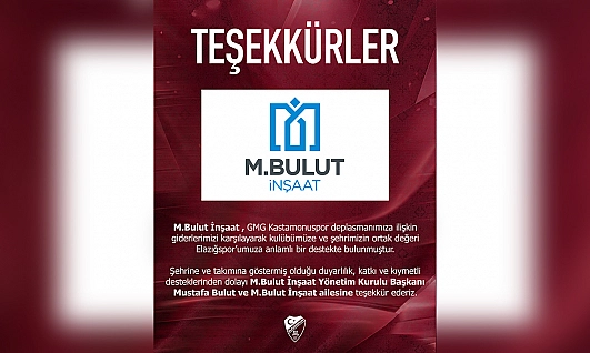 M. Bulut İnşaat'tan Elazığspor'a deplasman desteği
