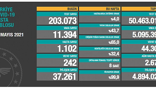 Son 24 saatte korona virüsten 242 kişi hayatını kaybetti