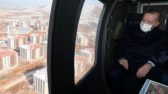 Cumhurbaşkanı Recep Tayyip Erdoğan havadan yaptığı incelemeleri tamamladı