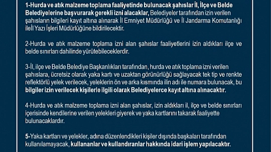 Hurdacılara Denetim ve Yaptırım