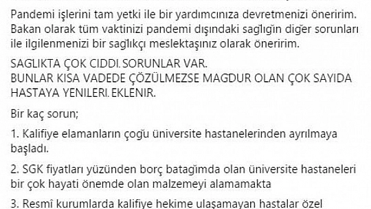 Bakana Samimi Çağrı