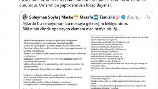 Sedat Peker'in Bakan Soylu ile ilgili iddialarına Cumhurbaşkanlığı'ndan ve AK Parti'den ilk yorum