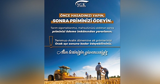 SGK'dan çiftçilere prim ödeme kolaylığı