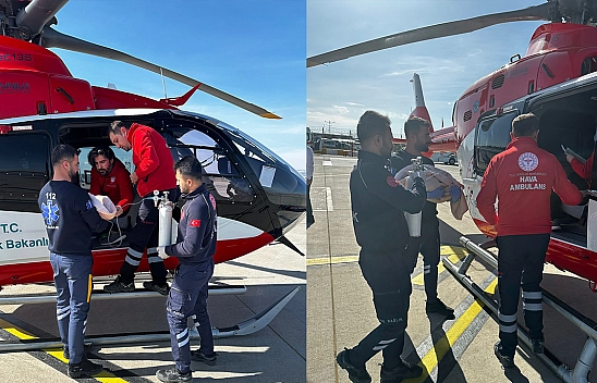 2,5 Aylık Bebek Ambulans Helikopterle  Şırnak'tan Elazığ'a Getirildi