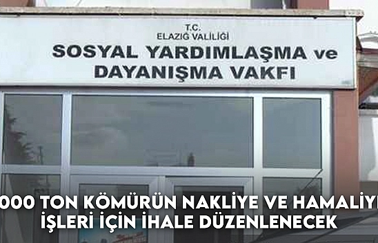 8000 Ton Kömürün Nakliye ve Hamaliye İşleri için İhale Düzenlenecek