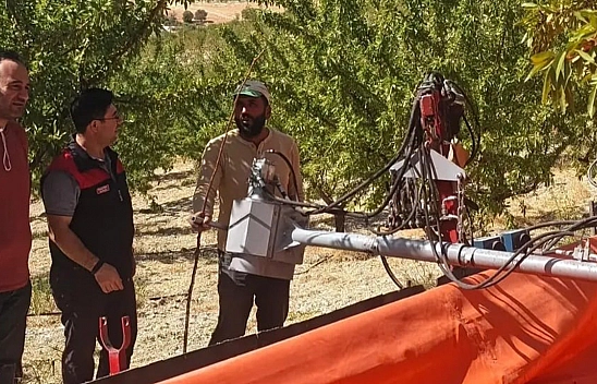 Ağın'da badem üretim alanlarında inceleme ve kontrol yapıldı