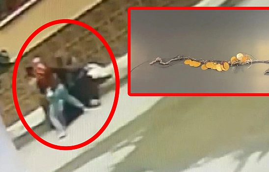 Boynundaki 17 çeyrek altını saniyeler içinde çaldılar!