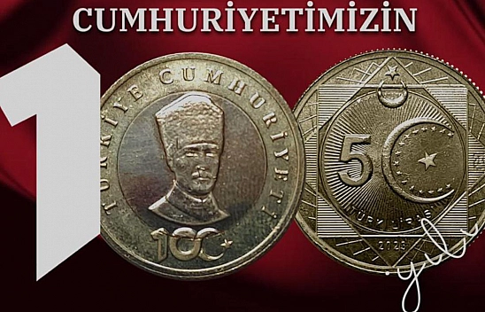 Cumhuriyetin 100. Yılına Özel '5 Türk Lirası' Hatıra Parası Basıldı