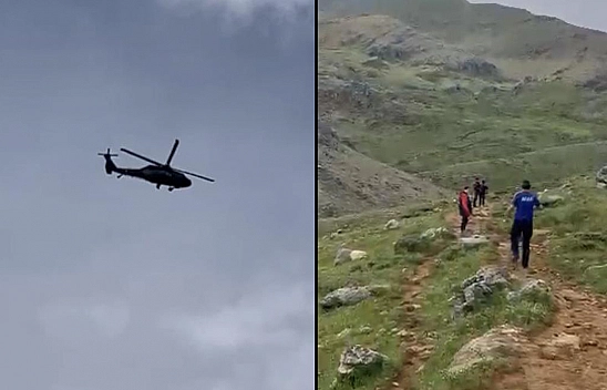 Dağda Attan Düşen Kadın Helikopterle Hastaneye Kaldırıldı