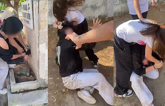 Dehşet anlar! Kız çocuğunu ıslatıp dövdüler