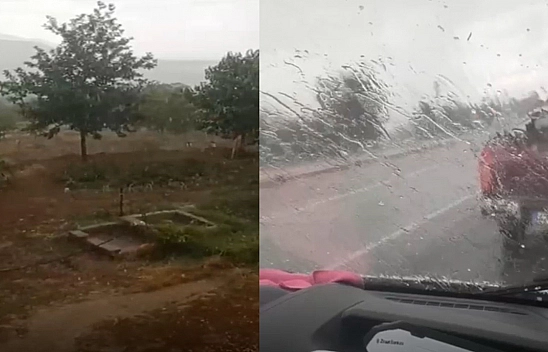 Elazığ'da dolu ve sağanak etkili oldu