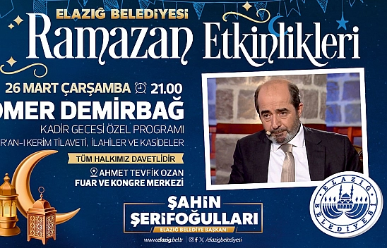 Elazığ Belediyesi kadir gecesi programı