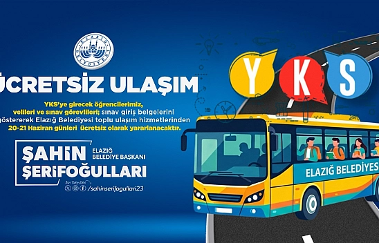 Elazığ Belediyesi'nden ücretsiz ulaşım desteği