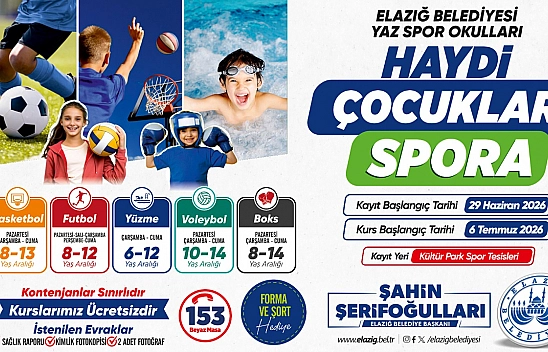 Elazığ Belediyesi'nden Ücretsiz Yaz Spor kurslarına kayıtlar başlıyor