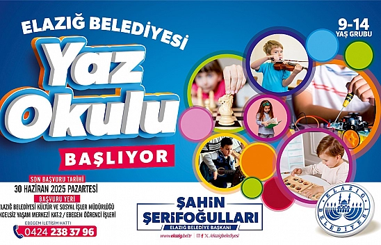 Elazığ Belediyesi yaz okulu başlıyor