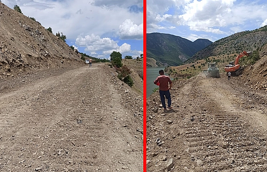 Elazığ'da 10 köyü bağlayacak dev yol projesinde çalışmalar başladı