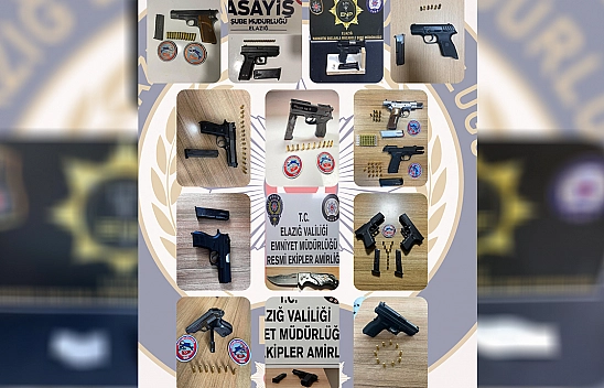 Elazığ'da 14 Ruhsatsız Silah Ele Geçirildi 