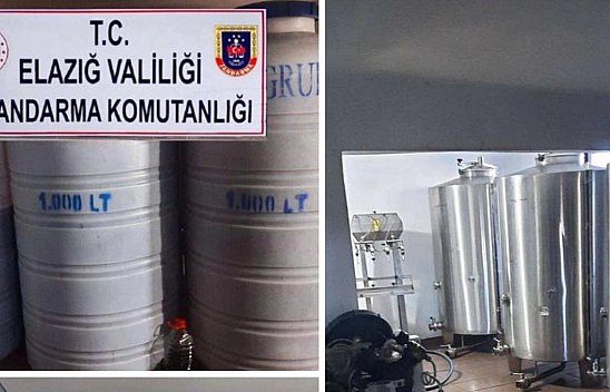 Elazığ'da 15 Ton Kaçak Alkol Ele Geçirildi