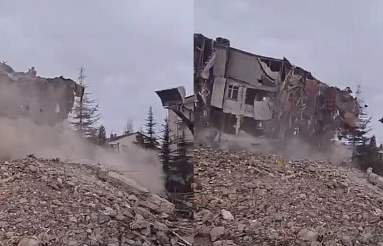 Elazığ'da 4 Katlı Bina Bakın Nasıl Yıkıldı