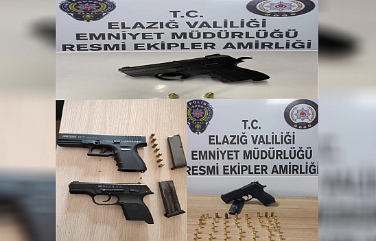 Elazığ'da 7 adet Ruhsatsız Tabanca Ele Geçirildi