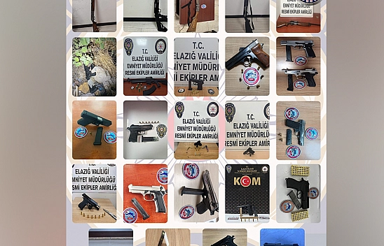 Elazığ'da 95 hükümlü yakalandı, 54 ruhsatsız silah ele geçirildi